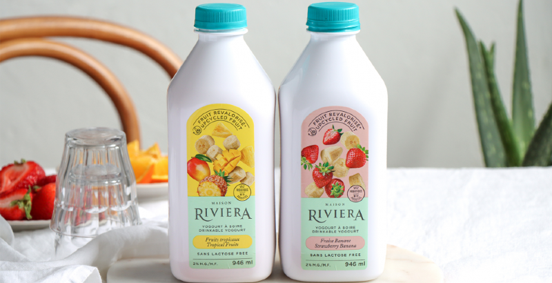 Première gamme de yogourt à boire fait d'aliments revalorisés pour la Maison Riviera - crédit image : Maison Riviera