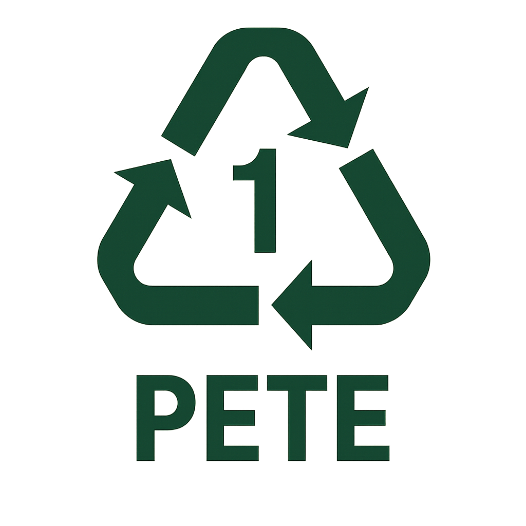 Logo de produit recyclé-recyclable PETE 1