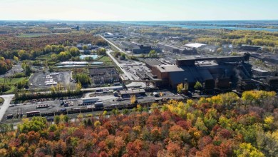 Vue aérienne du complexe d'ArcelorMittal de Contrecoeur. Crédit photo : Sorel-Tracy Info (STI) / Philippe Manning