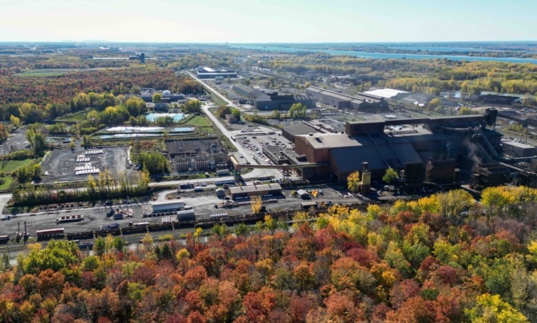 Vue aérienne du complexe d'ArcelorMittal de Contrecoeur. Crédit photo : Sorel-Tracy Info (STI) / Philippe Manning