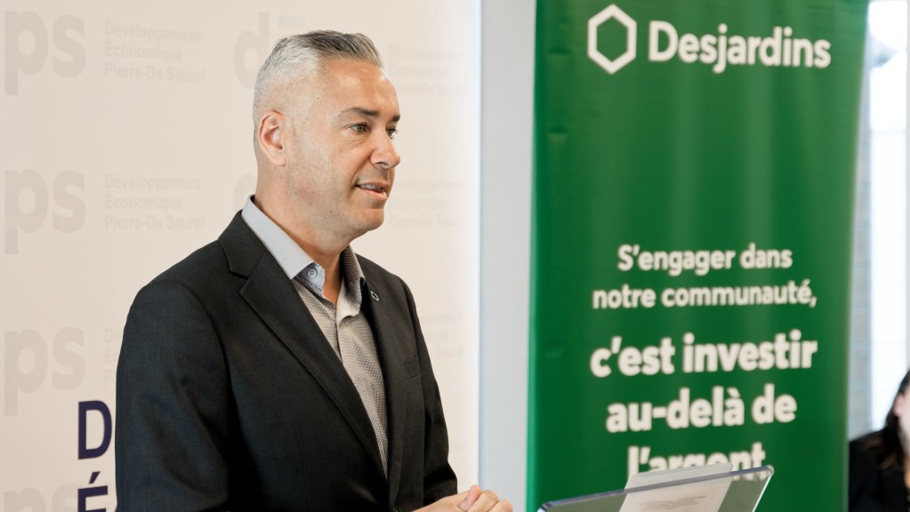 Éric Parent, Directeur de la Caisse Desjardins Pierre-De Saurel. Crédit photo : Philippe Manning / Sorel-Tracy Info (STI)