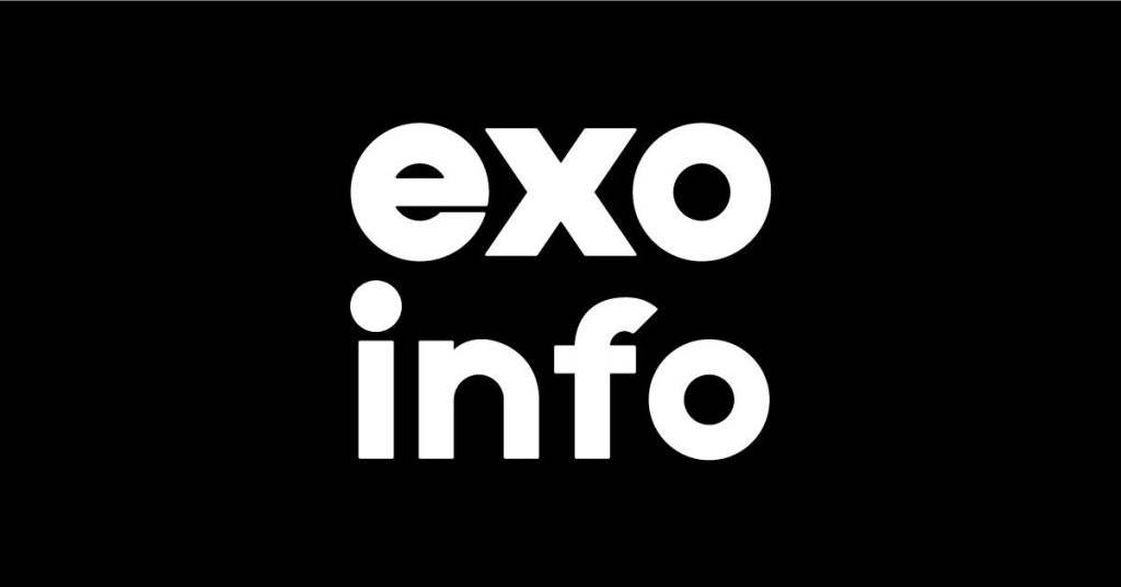 EXO info logo: bold white text on a black background, with 'exo' on top and 'info' below.