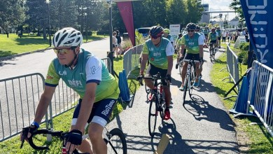 Départ du premier peloton du Défi Vélo du Fleuve. Crédit photo : Sorel-Tracy Info (STI) / Philippe Manning