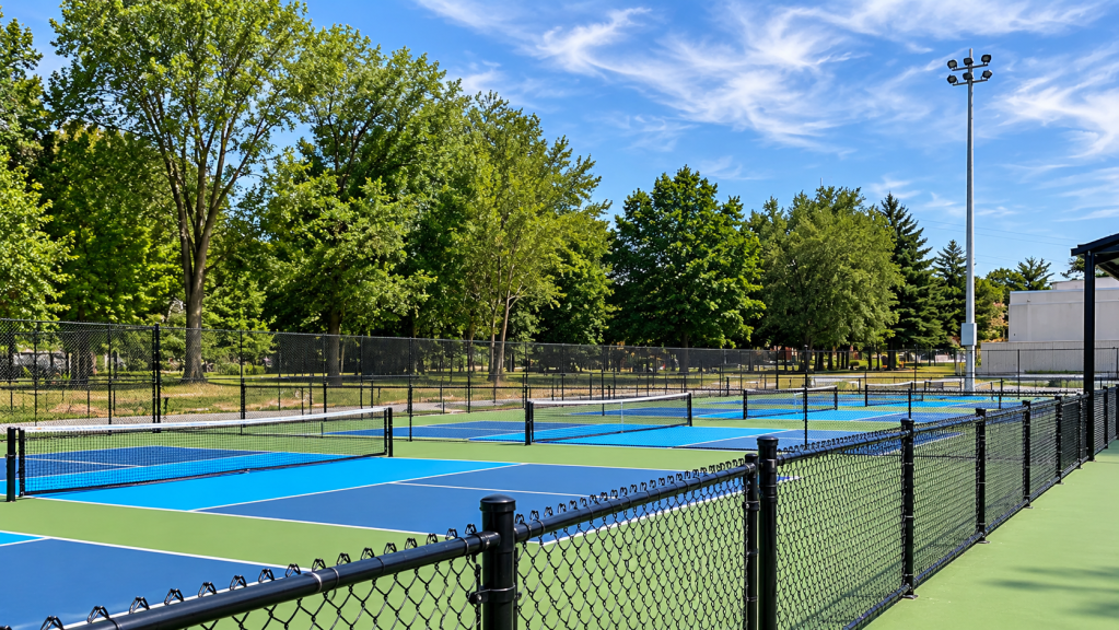 Les nouveaux terrains de pickleball du parc Elzéar-Cournoyer, à Sorel-Tracy, seront officiellement inaugurés le samedi 3 octobre. Photo : Ville de Sorel-Tracy