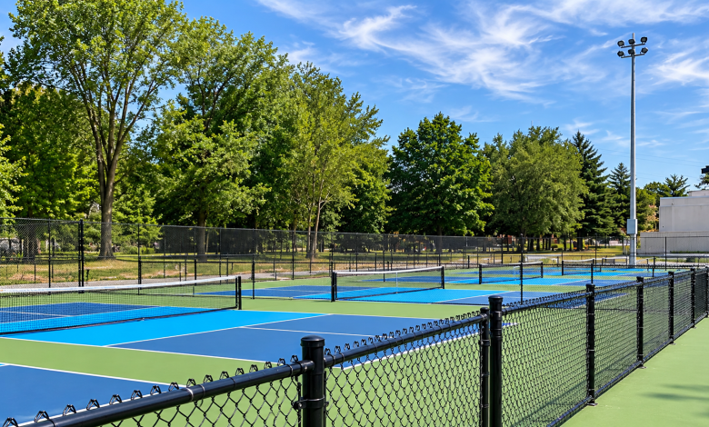 Les nouveaux terrains de pickleball du parc Elzéar-Cournoyer, à Sorel-Tracy, seront officiellement inaugurés le samedi 3 octobre. Photo : Ville de Sorel-Tracy